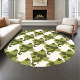 Abstract Watercolor Brushstroke Artistic Distressed Boho Lattice(Green)