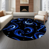 Interstellar Dreamscape with Floating Moons and Starlit Trails (Black)