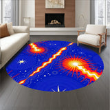 Cosmic Swirl with Interlocking Flares and Starlit Comets (Blue)