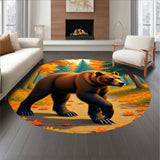 Mountain Wildlife Decorative Walking Bruin Tapestry(Brown)