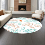 Tropical Fish Scale Waves Seahorse Underwater Motif (Red) - ODIKA