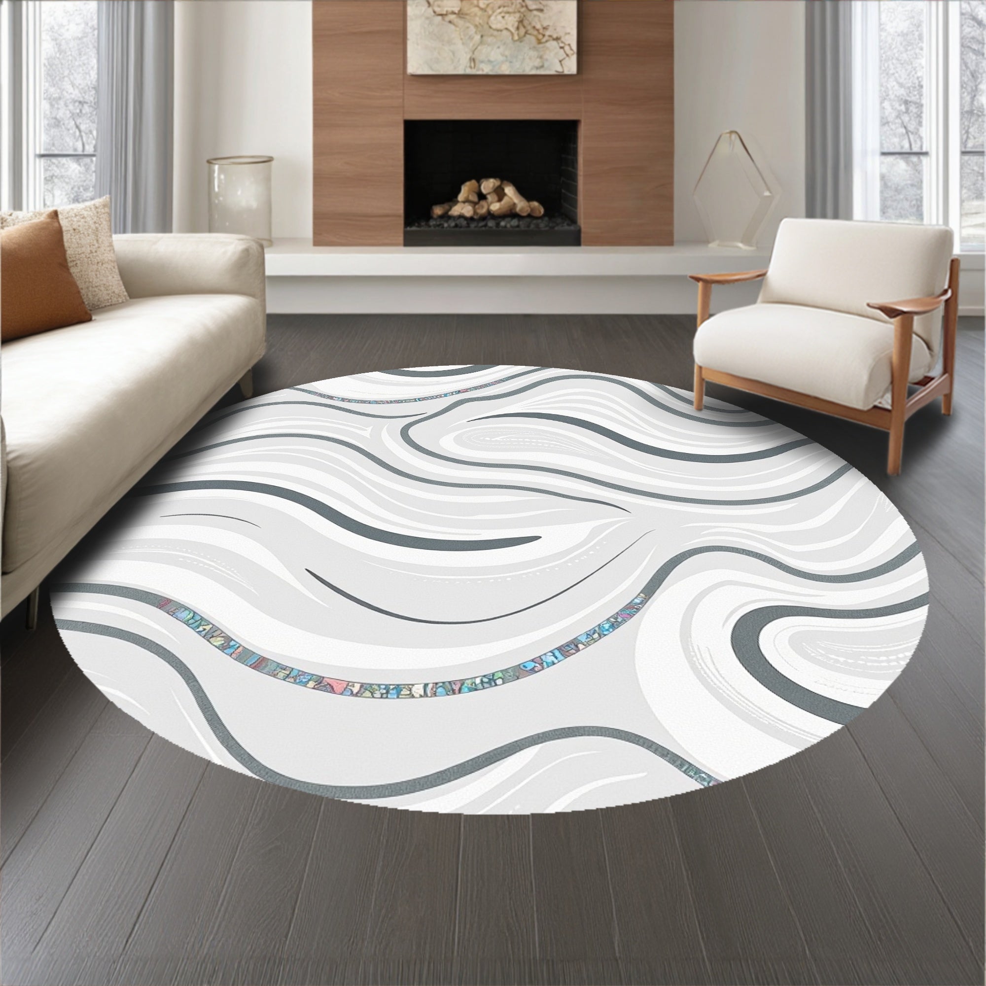 Abstract Wave Formation Decorative Statement(Gray)