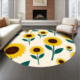 Blooming Sunflower Garden Motif Area with Vibrant Petals Design(Yellow)