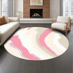 Abstract Brushstroke Art Contemporary Floor Covering Modern Style (Pink) - ODIKA