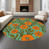Boho Meadow Festival with Art Nouveau Swirling Foliage(Orange)
