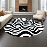 Sophisticated Zigzag Waves with Minimalist Symbol Accents (Black)