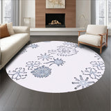 Nordic Frosted Snowflake Mosaic with Interlocking Winter Motifs(Blue)