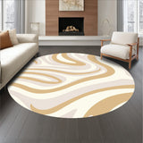 Flowing Wave Motif Modern Minimalist Art(Beige)