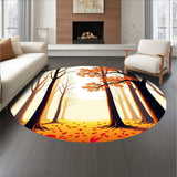 Dreamy Woodland Path Under Glowing Sky(Orange)