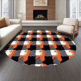 Gingham Pumpkin Patch Style Entry Accent(Orange)