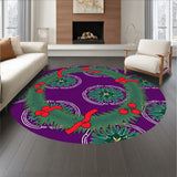 Pine Wreath Motif with Berry Accents Holiday(Purple)