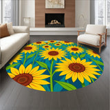 Countryside Blossoming Meadow Artisan Decorative Throw(Yellow)