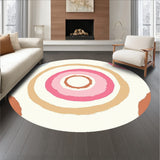 Modern Artistic Concentric Ring Boho Stylish Accent Decoration(Pink)