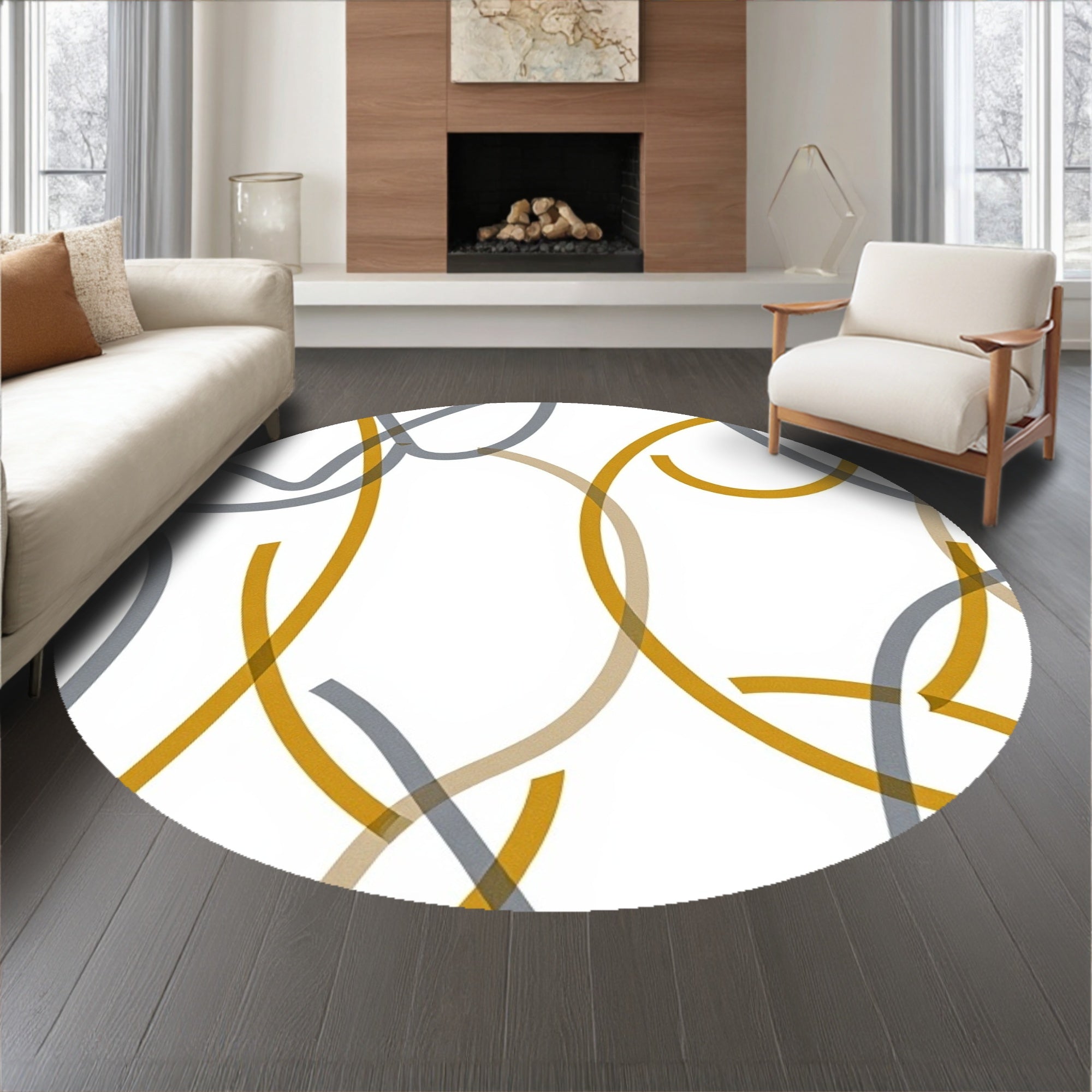 Celestial Pathway Modern Interlocking Arch Motif Urban Luxe Statement (Gold) - ODIKA