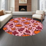 Thanksgiving Harvest Bounty Maple Leaf Pumpkin Low Profile(Pink)