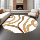 Abstract Wave Motif Featuring Flowing Lines and Muted Desert Hues(White)