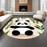 Playful Panda Cartoon Floor(Beige)