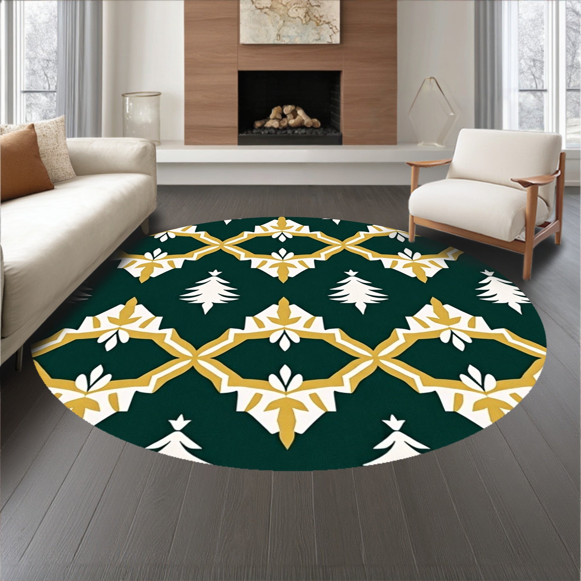 Art Pine Tree Interlocking Festive Graphic(Green)