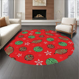 Holiday Pinecone Medley Motif with Frosted Accents(Red)