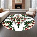Holly Berry Damask with Ornamental Seasonal Flourishes(White)