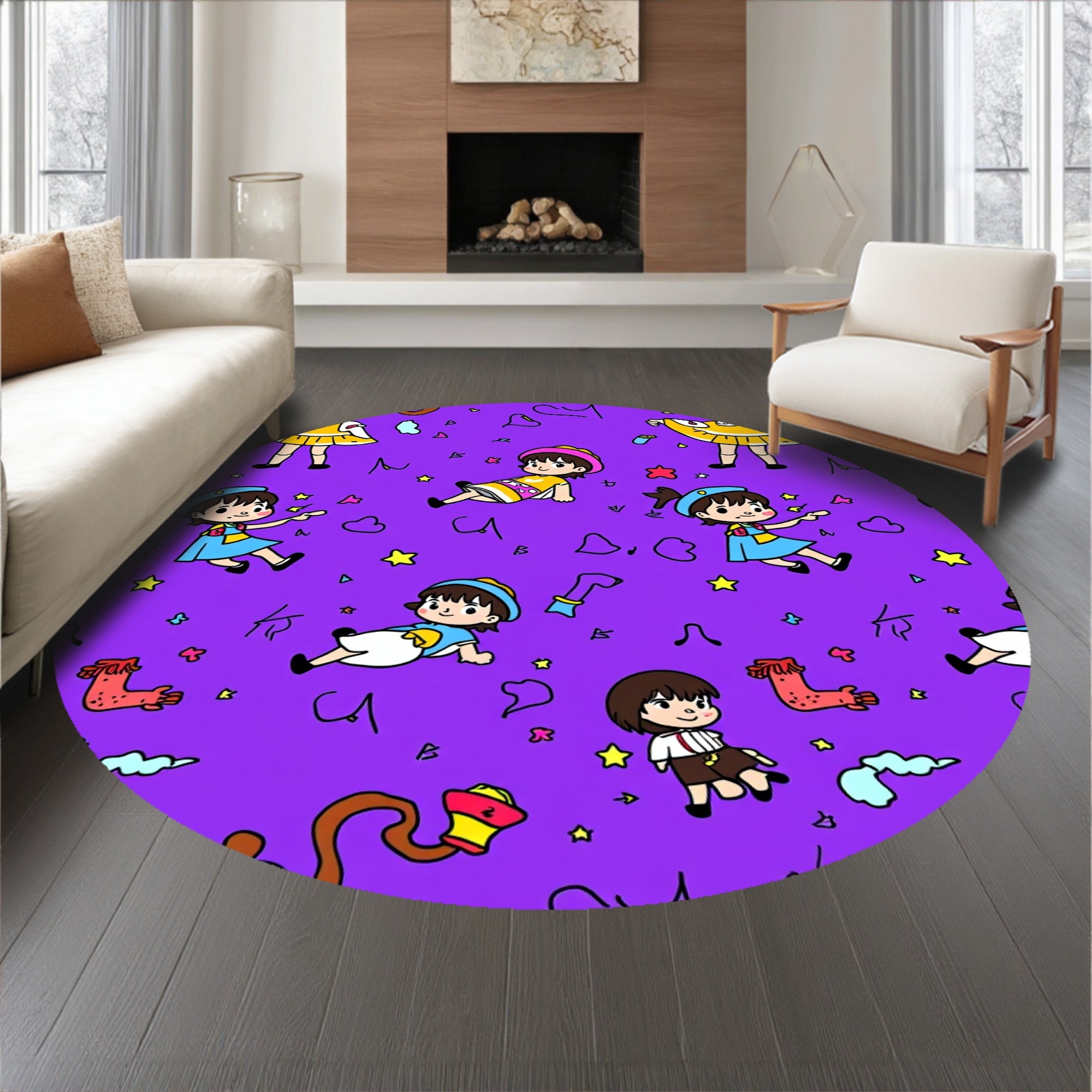 Playful Cartoon Adventure Fantasy Wonderland(Purple)
