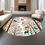 Enchanted Forest Canopy with Wildlife Silhouettes(Brown)
