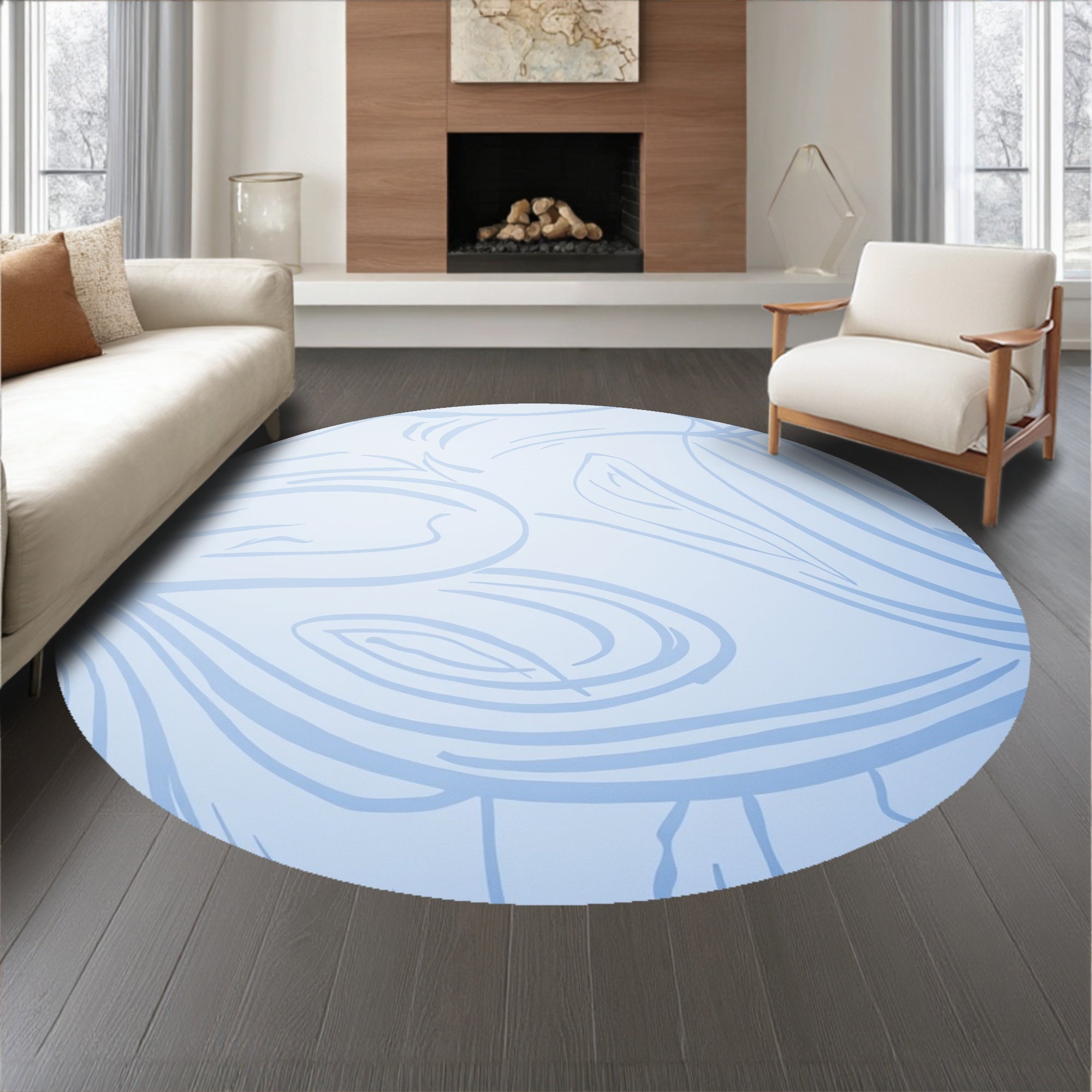 Fading Stripes Ombre Design with Subtle Wave Motifs (Blue) - ODIKA