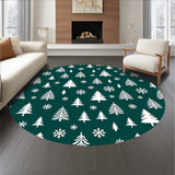 Enchanted Evergreen Forest Half Moon Decorative Hearth(Green)
