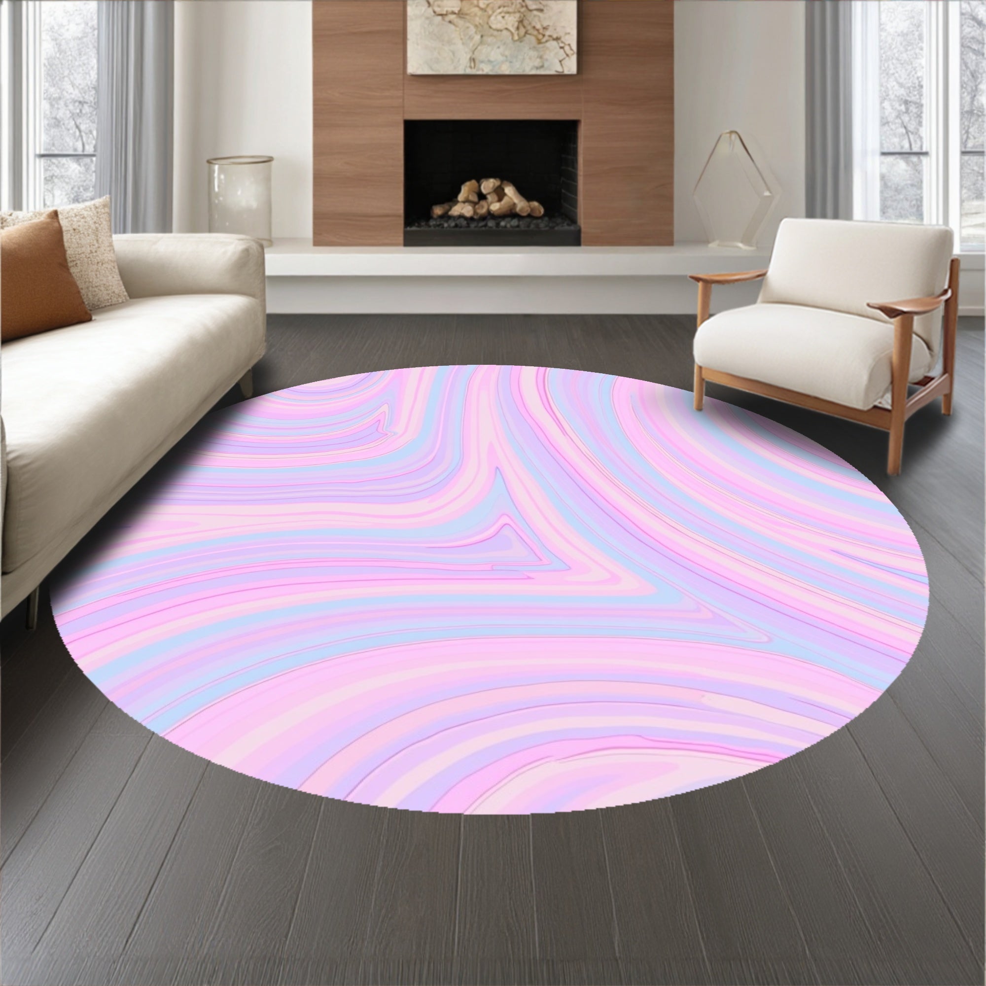 Modern Swirl Design with Radiant Flowing Lines(Pink)
