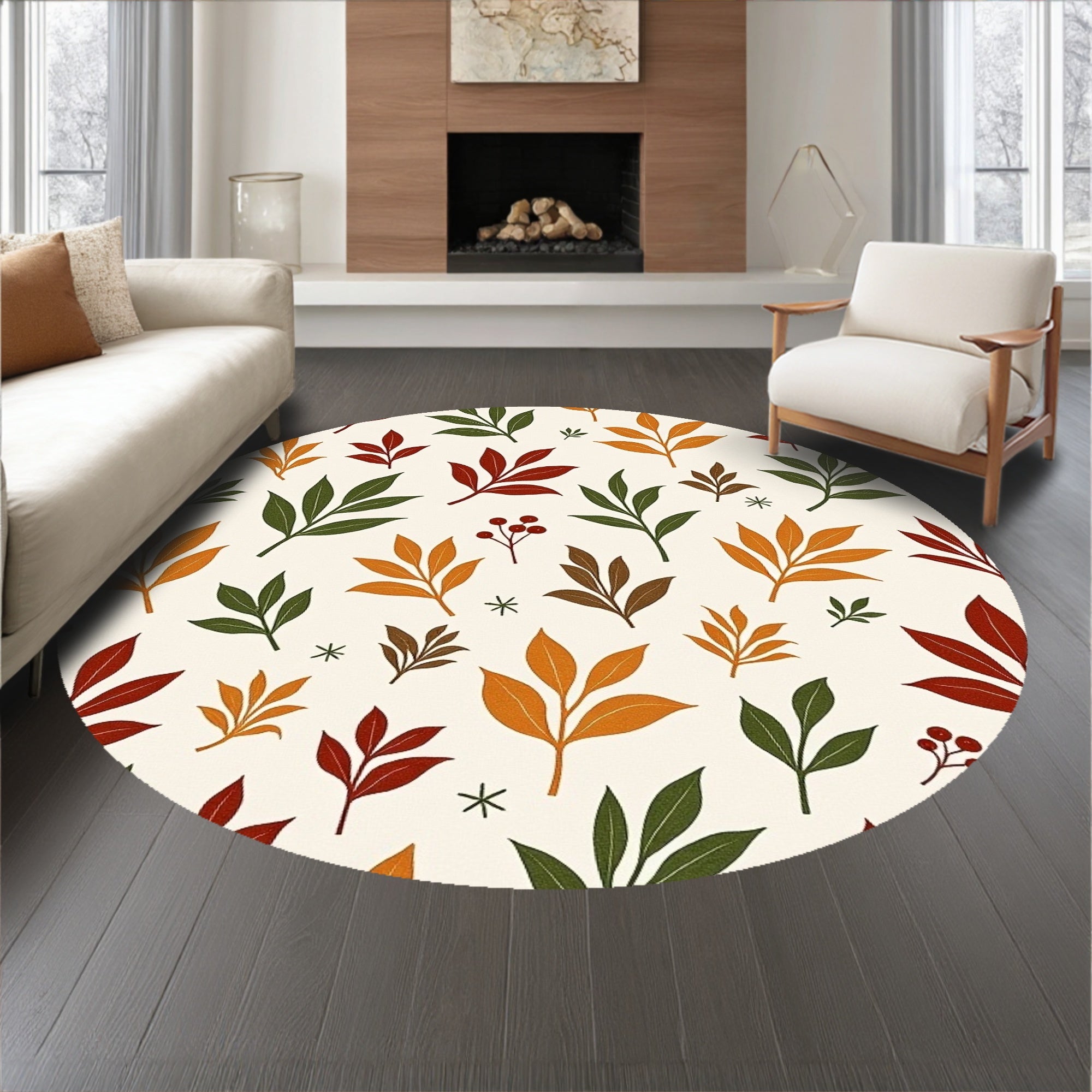 Cottagecore Botanical Print with Decorative Trim Details(Beige)