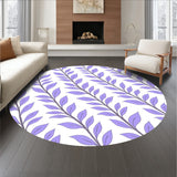 Abstract Botanical Arrangement with Curved Leaf and Muted Purple Tones (Purple)