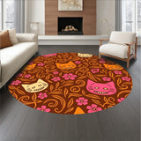 Calavera Cat Carnival With Festive Petals Design(Brown)