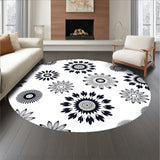 Burst with Symmetrical Floral Rosette Design (Black)