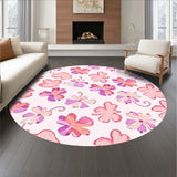 Enchanted Meadow Floral Mosaic with Petal Silhouettes and Botanical Whimsy (Pink) - ODIKA