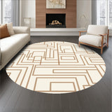 Interlocking Maze Accent with Subtle Abstract Motifs (Brown)