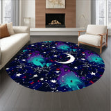 Celestial Nightscape Featuring Twinkling Stars and Moon Motif(Blue)