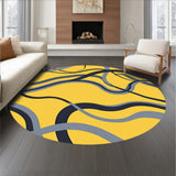 Exquisite Marble Swirl Decorative Fuzzy Elegant Modern Accent (Yellow)