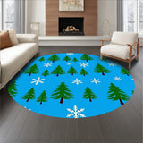 Festive Pine with Snowflake Accents Semi Moon(Blue)