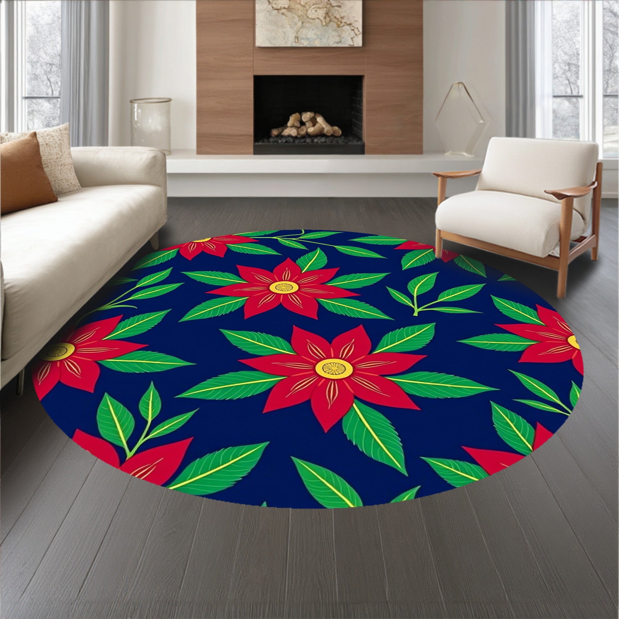 Holiday Poinsettia Featuring Elegant Seasonal Blooms(Blue)