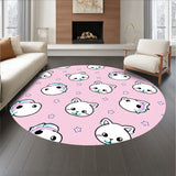 Novelty Kitty Theme Amusing Winter Celebration Floor Covering(Pink)