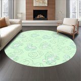 Boho Cloud Swirl Motif with Watercolor Effect (Green)