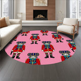 Festive Toy Soldier with Ornate Holiday Motifs(Pink)