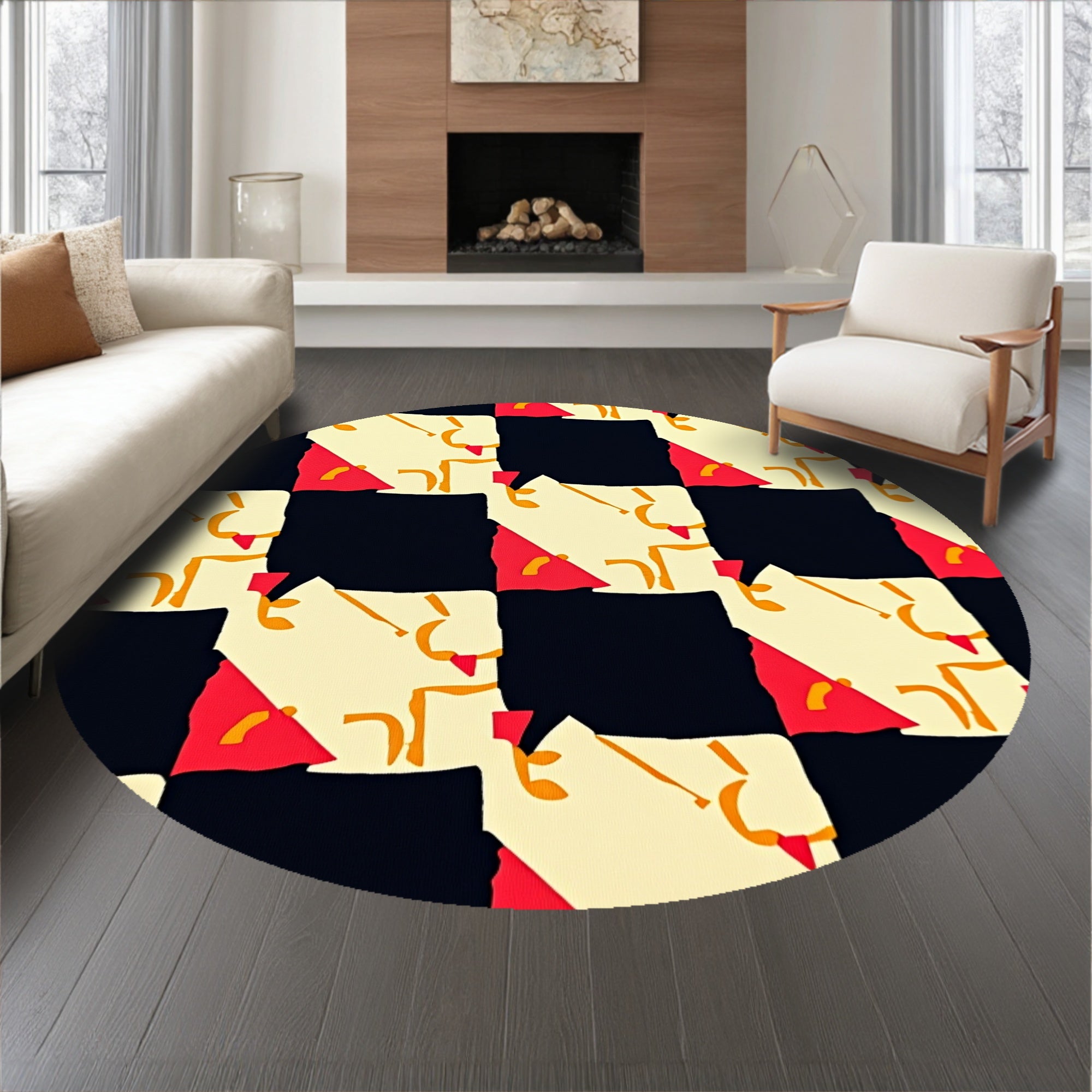 Checkered Entry with Vintage Picnic Blanket Inspired Styling(Black)