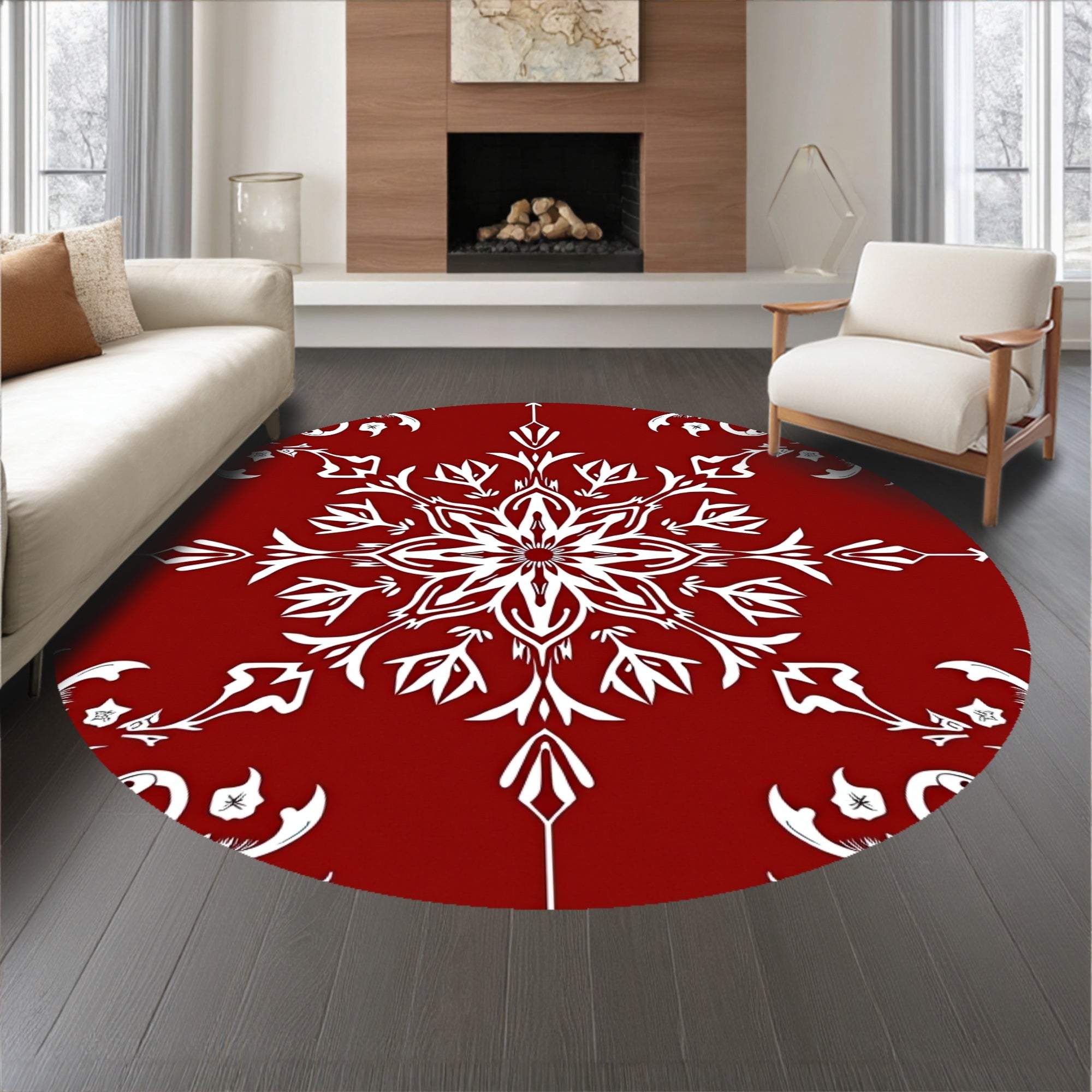 Nordic Starlight Swirl Circular Decorative Accent(Red)