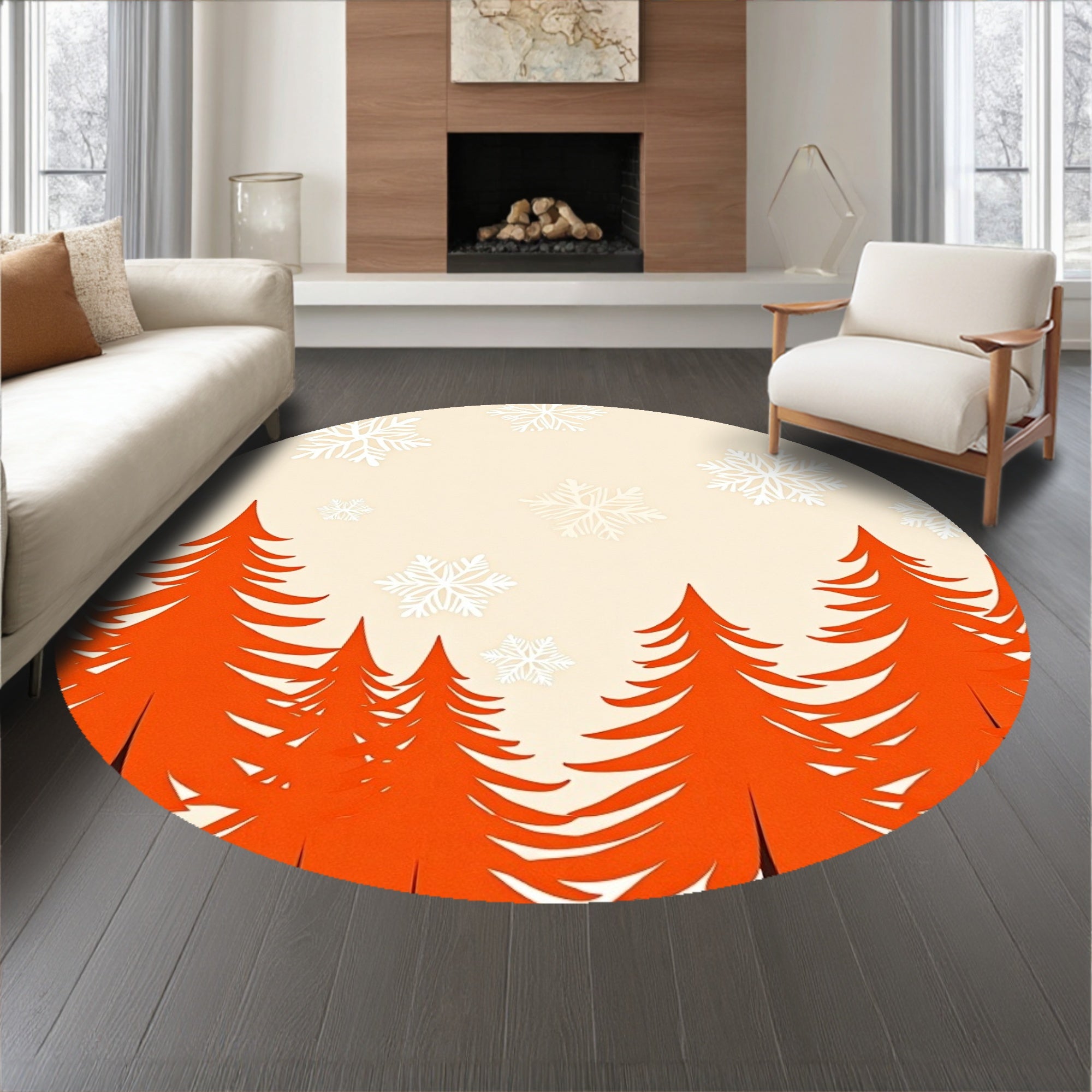 Enchanted Snowy Forest Magical Seasonal Pathway(Orange)