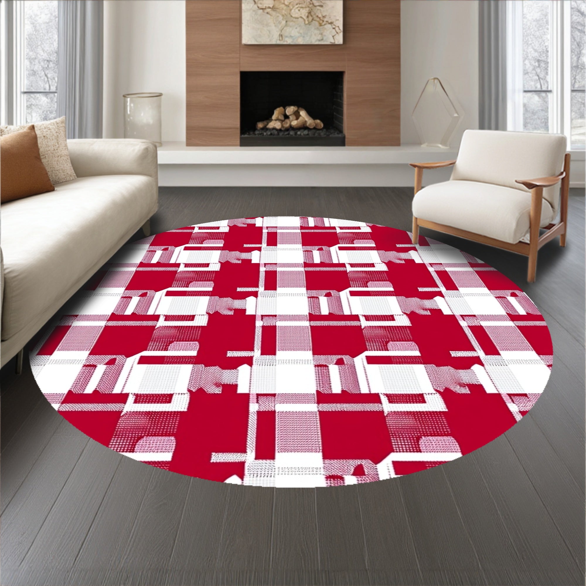 Seasonal Tartan Inspired with Check Design(Red)