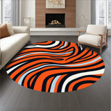 Abstract Wavy Stripes Contemporary Artistic Flowing Design(Orange)