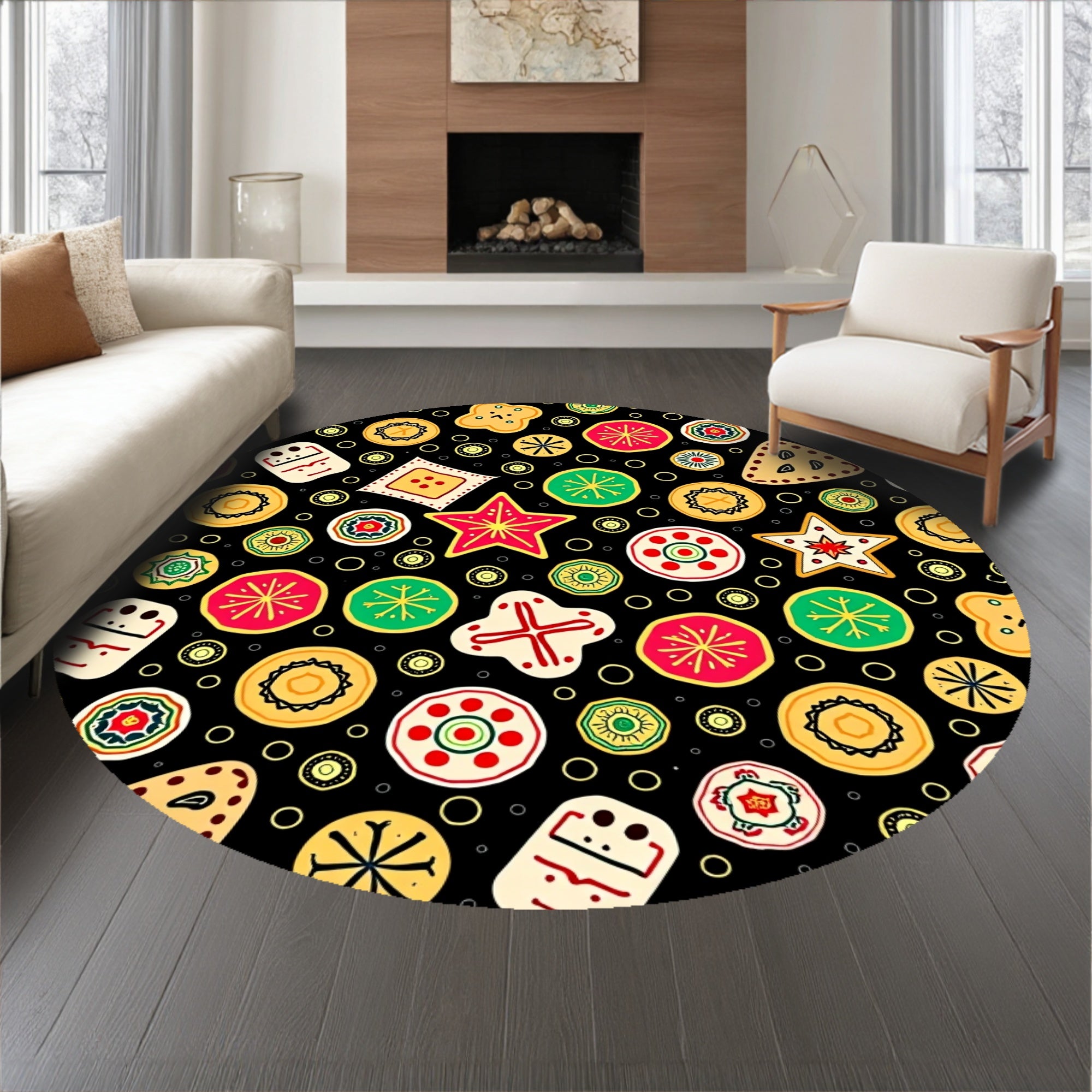 Holiday Cookie Wonderland with Sprinkled Gingerbread Motif(Black)