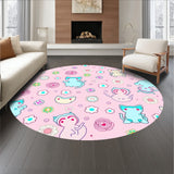 Playful Kitten Doodle Patchwork Featuring Floral and Paw Imprints(Pink)