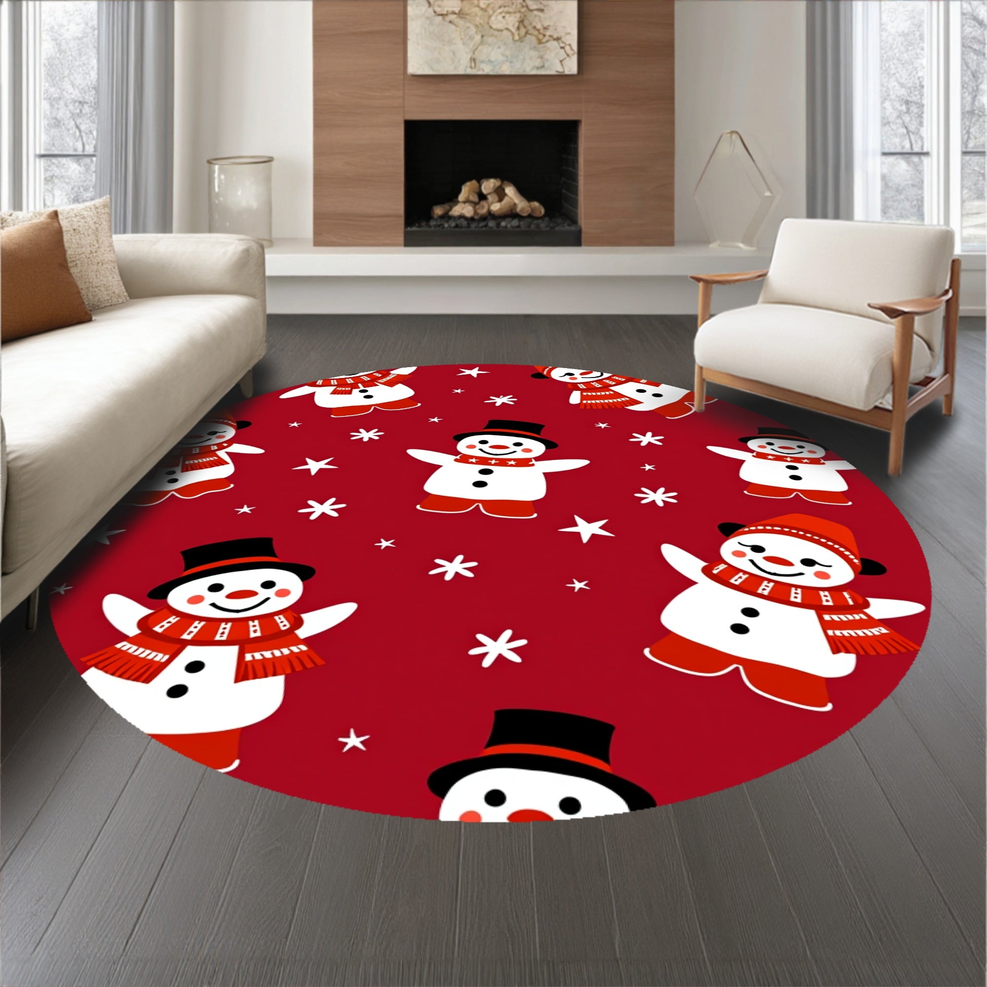 Jolly Snow Figure Collection with Twinkling Accents(Beige)